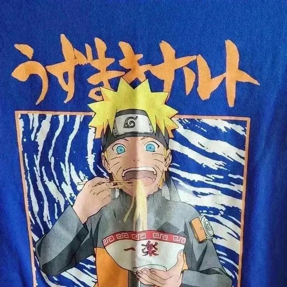 NARUTO T Shirt Shippuden 2007 Ichiraku Ramen Shop Print Youth XL Blue - Picture 3 of 9